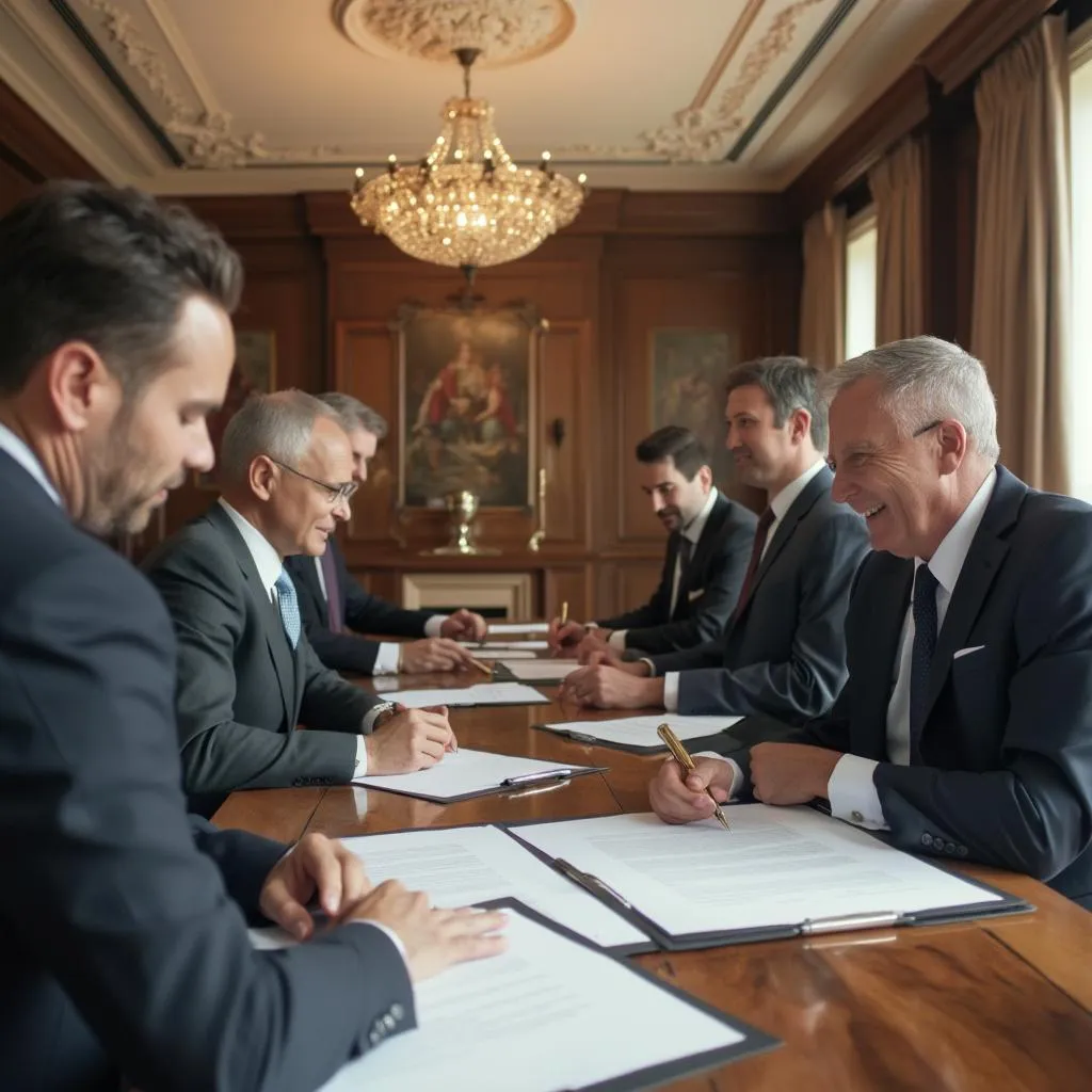 Firma de acuerdo importante